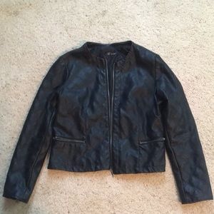 Black faux leather jacket
